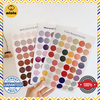 MTOTO สติ๊กเกอร์วงกลม Round sticker สี earthtone โทนม่วง สติ๊กเกอร์สี พร้อมส่ง