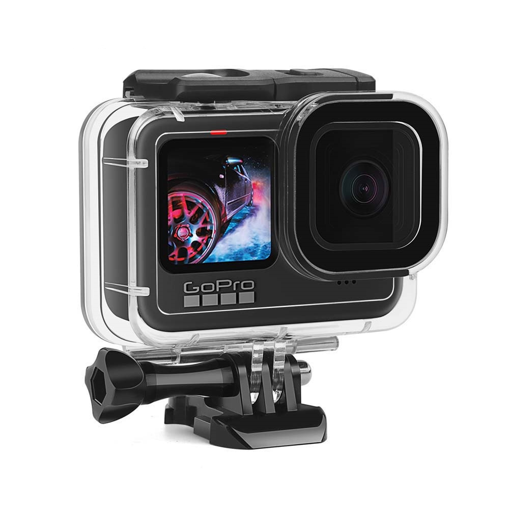 เคสกันน้ํา 45 ม. สําหรับ GoPro Hero 9/10/11/12 สีดํา ป้องกัน ดําน้ํา ใต้น้ํา เคส สําหรับ Go Pro อุปกรณ์เสริมกล้อง