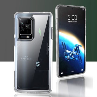 สําหรับ Black Shark 5 Pro เคส ELVEV บางเฉียบ กันกระแทก กรอบ TPU นิ่ม + เคสแข็ง อะคริลิคใส