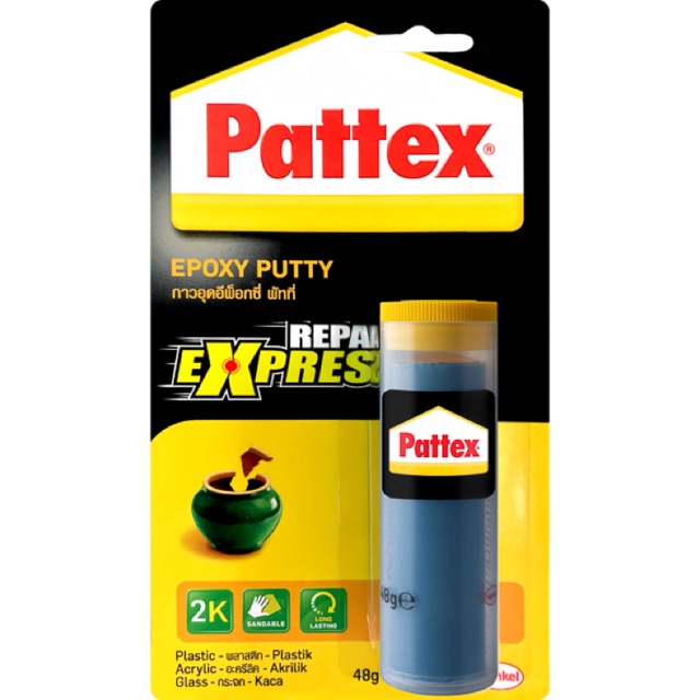 Pattex Epoxy Putty 48 g.กาวอุดอีพ็อกซี่ พัทที่ กาวดินน้ำมัน 48 กรัม สินค้าคุณภาพ มาตรฐานเยอรมัน