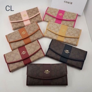 กระเป๋า แบรนด์เนม กระเป๋าสตางค์ coach ใบยาว 7 สี