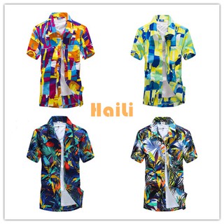 เสื้อฮาวาย เสื้อลายดอก เสื้อวินเทจ mens beach shirt