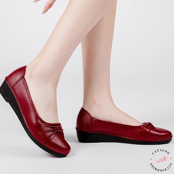 🅲🅷🅸🅲&🅲🅾🅾🅻 รองเท้าคัชชูหนังนิ่มหัวแหลม แต่งผูกโบว์ 4 สี 5 ไซส์ - รูปที่ 4