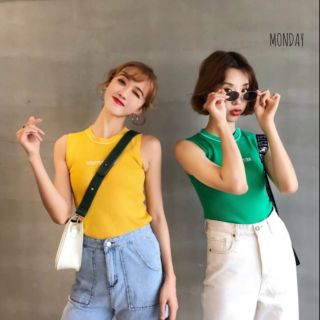 เสื้อไหมพรมแขนกุด แต่งสายด้านหลัง งานน่ารัก ลุคเกาหลี ดูมีสไตล์