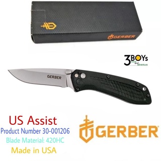 มีด Gerber US Assist รุ่น 30-001206 ใบมีด 420HC, FE ด้ามจับไนลอน ของแท้  น้ำหนักเบา ผลิต อเมริกา