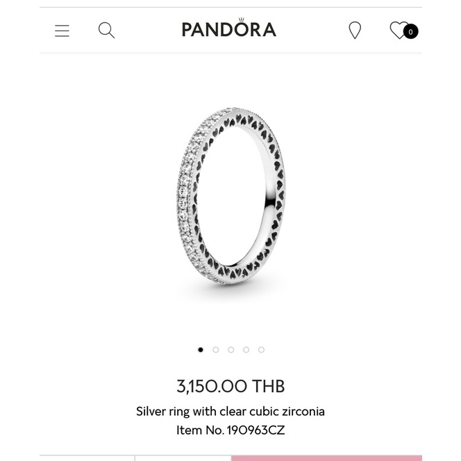 แหวน Pandora size48 ของแท้ เพชรรอบวง