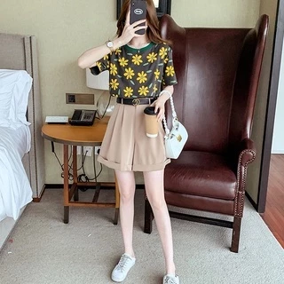 SUNDAY2020 เสื้อแขนสั้นคอกลม ลายดอกไม้สีเหลือง ผ้านุ่มสบาย thumbnail 4