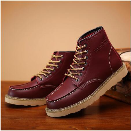 Men's Bootsรองเท้าบู๊ทหนัง สำหรับผู้ชาย สไตล์อังกฤษ High Genuine Leather Martin Boots
