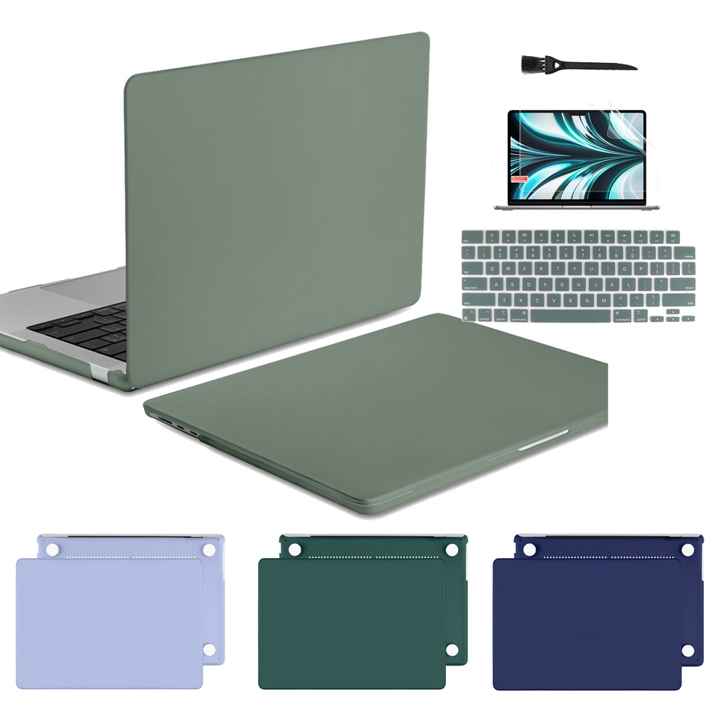 ใหม่ 2025 M4 แล็ปท็อปกรณี 2024 สําหรับ MacBook Pro Air 13 14 นิ้ว A3240 A3113 A2681 A2338 M3 M2 ชิป matte case + คีย์บอร์ด + ป้องกันหน้าจอ + แปรงคีย์บอร์ด