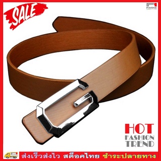 เข็มขัด เข็มขัดผู้ชาย Men s Casual Fashion Belt รุ่น G Buckle 0672 หัวสีเงิน