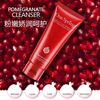 ( ขายดี / ของแท้พร้อมส่ง ) โฟม One Spring Pomegranate Fresh Skin Natural Foam 100 กรัม / 1 หลอด โฟมทับทิมสูตรเข้มข้น