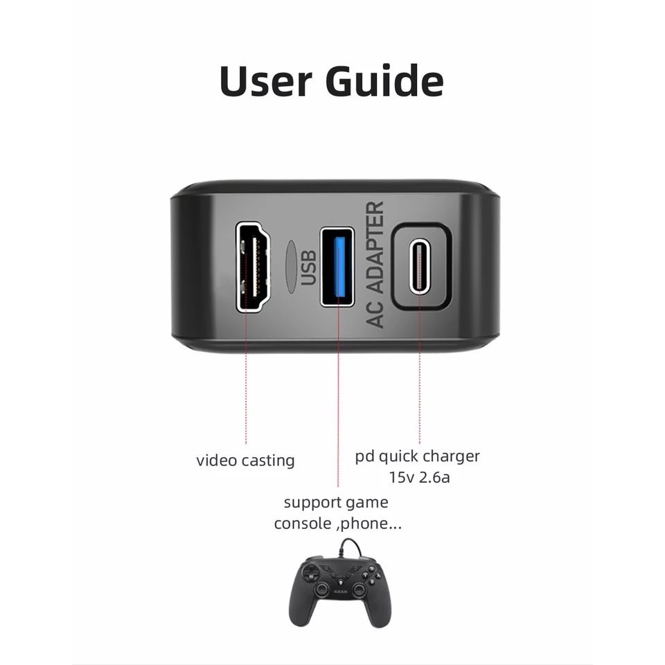 2 in 1 Nintendo Switch Adapter ใช้ชาร์จ+ต่อกับ TV โดยไม่ต้องใช้ dock ได้ (สายชาร์จ Nintendo Switch)(ที่ชาร์จ Switch)
