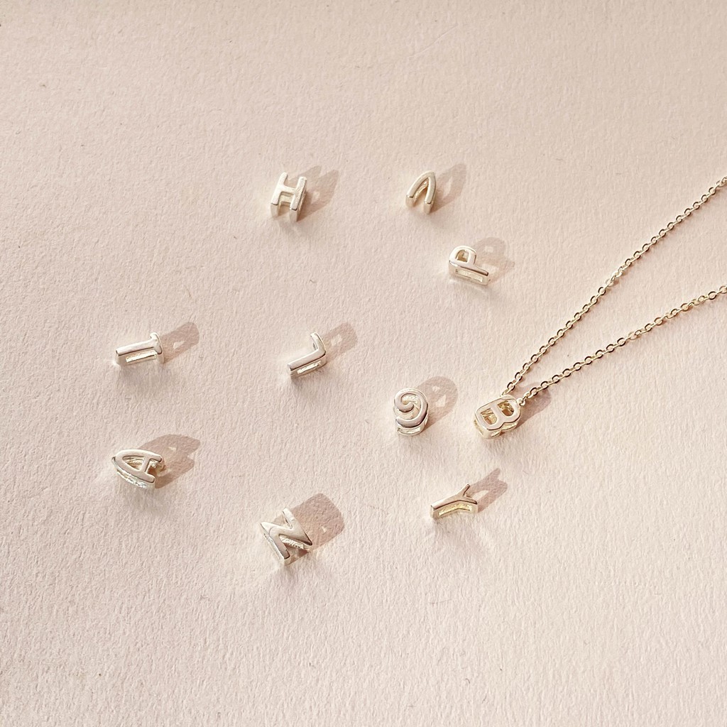 S925 Daily alphabet bead (N-Z) เฉพาะจี้
