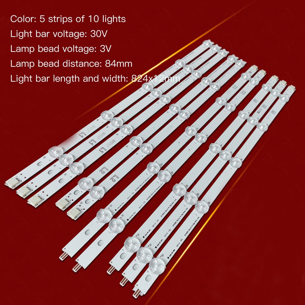 10 ชิ้น = 5 ชุด led Backlight Strip 42 นิ้วสําหรับ LG 42LN5710, 42LA6130 tv Backlight Strip plug and