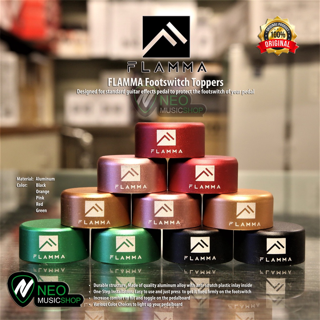 FLAMMA Footswitch Toppers กีตาร์โลหะ Pedal Footswitch Topper