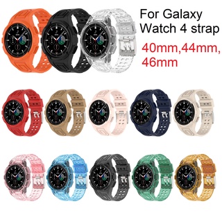 2 in 1 สายนาฬิกาข้อมือยางใส แบบนิ่ม สําหรับ Samsung Galaxy Watch 4 Galaxy Watch 4 40 มม. 44 มม. 46 มม. Galaxy Watch 4 Classic 46 มม.