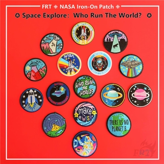 แพทช์ป้าย DIY ลาย NASA: Space Explore-Who Run The World? 6 ซม. 1 ชิ้น