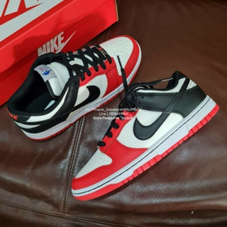 🤓Nike Dunk Low เด็กโต Black and Chile Red 📌75th Anniversary Chicago