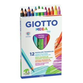 GIOTTO Mega Tri Colored Pencils 220600 (ดินสอสีไม้แท่งสามเหลี่ยมจัมโบ้)