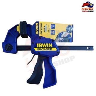 IRWIN QUICK-GRIP แคลมป์ จับไม้ ชนิดมือบีบ ขนาด 6 นิ้ว รุ่น 506QCEL7 ++QUICK F-CLAMP ง่าย รวดเร็ว++