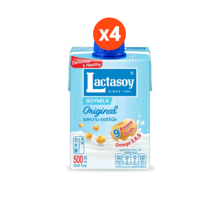[4 กล่อง] Lactasoy นมถั่วเหลืองยูเอชทีแลคตาซอย รสหวานคลาสสิค 500 มล.