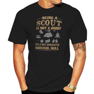 เสื้อยืดลําลอง ผ้าฝ้าย แขนสั้น คอกลม พิมพ์ลาย Scout Post Apocalyptic Survival Skill ทรงหลวม สําหรับผู้ชาย
