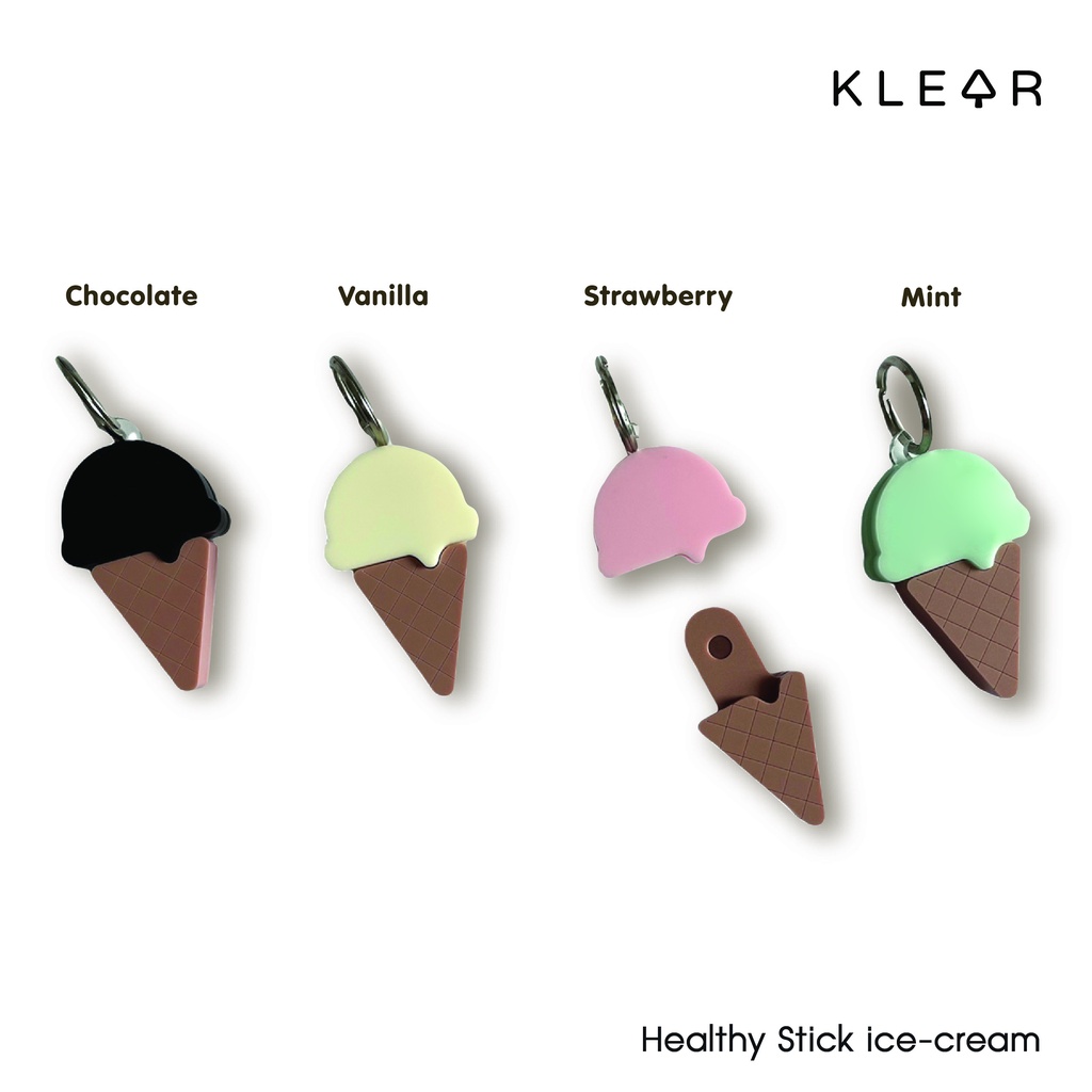 KlearObject Healthy stick-ice cream ไม้กดปุ่มอนามัย ที่กดลิฟท์ กดปุ่ม ATM แท่งกดปุ่มอะคริลิค พวงกุญแจ ที่กดอนามัย กดลิฟ