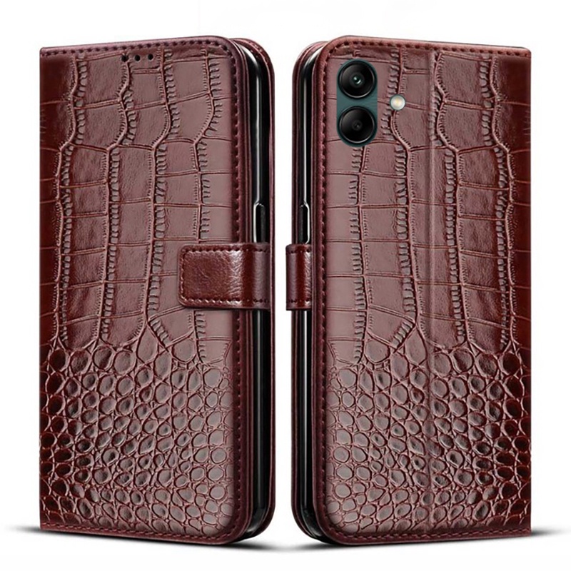 เคสหนังจระเข้สําหรับ Samsung Galaxy A04 4G A045F A045M Flip Cover