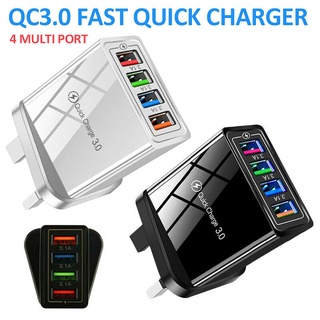 อะแดปเตอร์ฮับ USB QC3.0 4 พอร์ต ชาร์จเร็ว ปลั๊ก UK