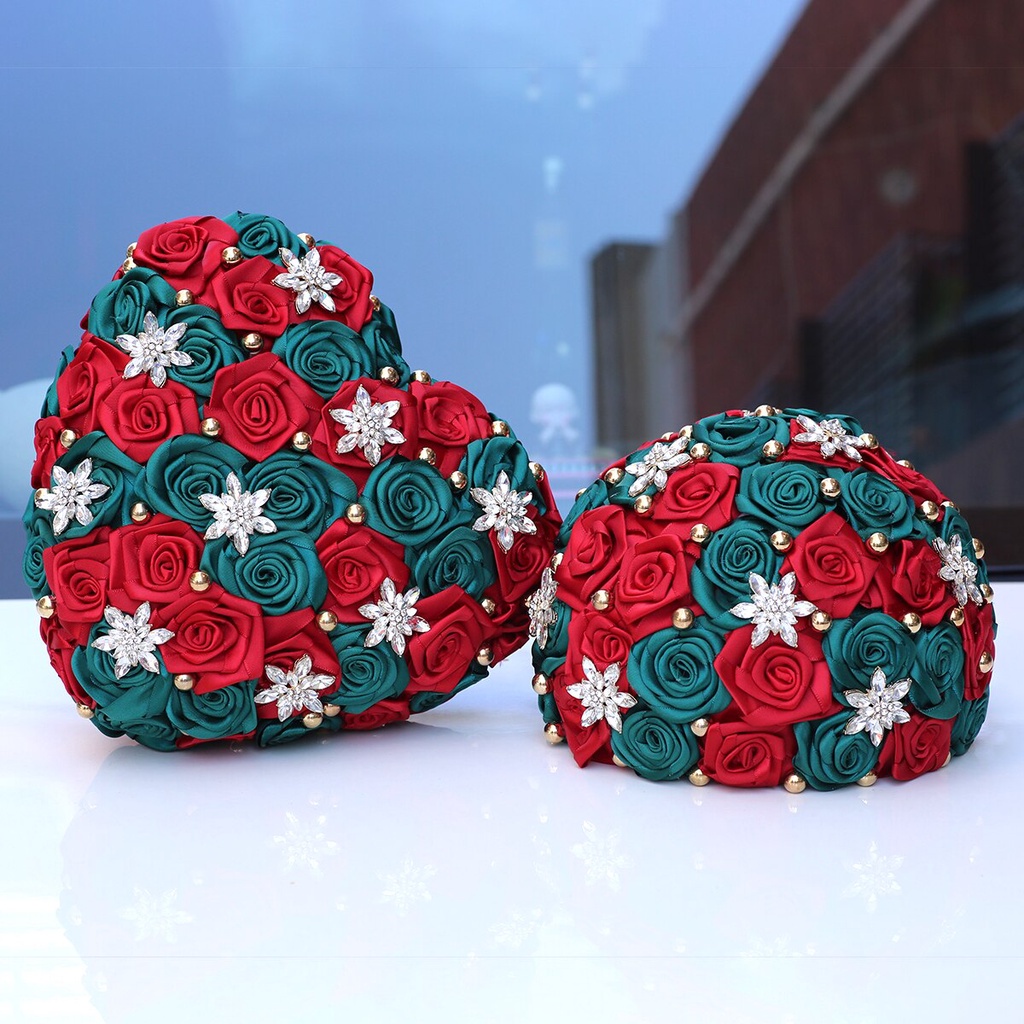 ฉากบรรยากาศคริสต์มาสพร้อมอุปกรณ์เสริมดอกไม้เลียนแบบรูปหัวใจตกแต่งบ้านงานฝีมือคริสต์มาส ทําเอง SD168