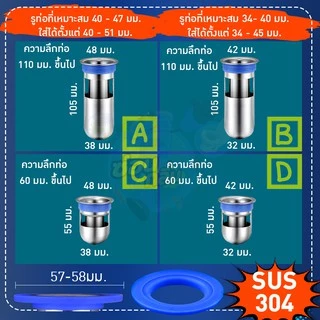{ลิขสิทธิ์แท้} SaunGlin ตัวทอป กระบอกสแตนเลส 304 แท้ ไม่แท้คืนเงิน กันกลิ่นเหม็น กันแมลงจากท่อน้ำ