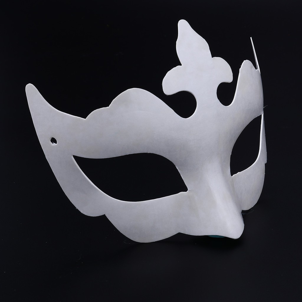White Crown Mask Adult Mask Plain Mask Decorate Masquerade Halloween Fancy Dress 1 Mask 