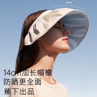 ✔พร้อมส่ง✔Banana Sun Hat Women s Anti-UV Beach Sun Hat Cycling Empty Top Covering Face Sun Hat Shell Hat