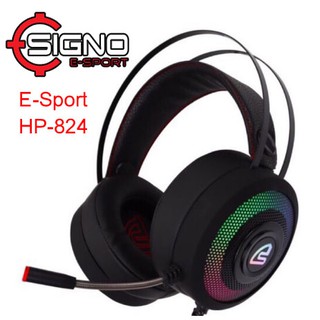 หูฟังเกมมิ่ง Signo E-Sport HP-824 Spectra ไฟ RGB ระบบเสียง 7.1 หูฟังสำหรับนักเล่นเกมส์