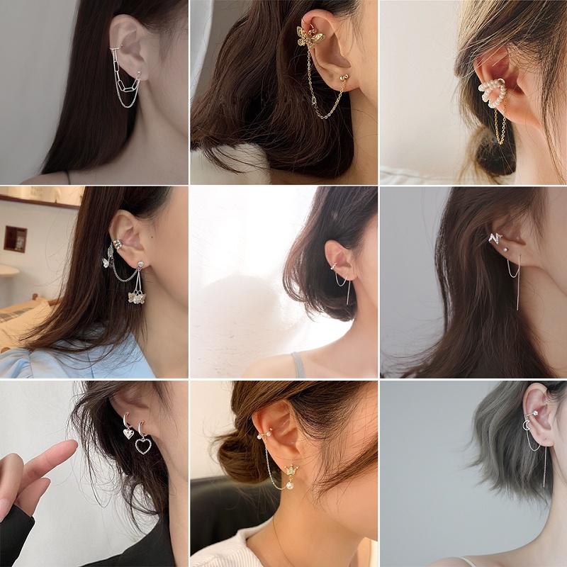 S925 Korean Fashion Ear Clips Earring For Women Girls Fashion Jewelry