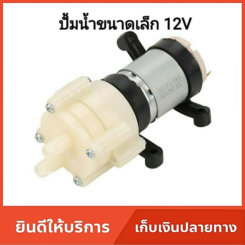 ปั๊มน้ำ ปั๊มดูดน้ำ ปั๊มน้ำขนาดเล็ก 12V พร้อมสายยาง