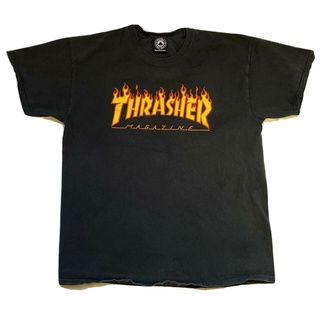 เสื้อยืด พิมพ์ลายโลโก้ Thrasher Magazine San Francisco สีดํา สําหรับผู้ชาย