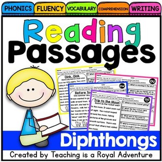 Diphthong Reading Passages - Fluency and Skill Based Comprehension Notebookการเรียนคำศัพท์ภาษาอังกฤษ-อเมริกา