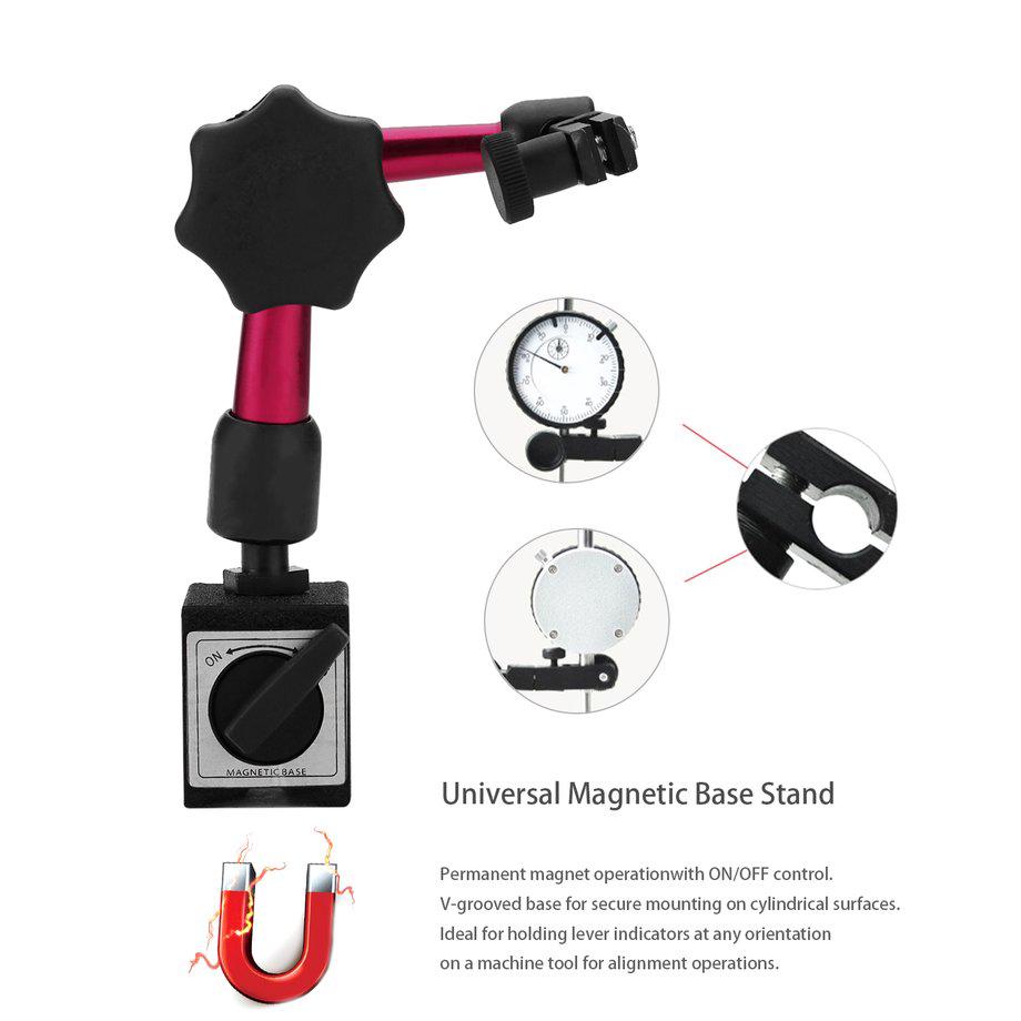 Universal Flexible Magnetic Metal Base Holder Stand Dial Test Indicator Tool