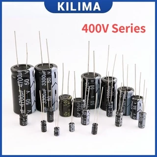 ตัวเก็บประจุอลูมิเนียมไฟฟ้า 400V 1uF 10uF 22uF 33uF 47uF 100uF 470uF 680uF 560uF 820uF