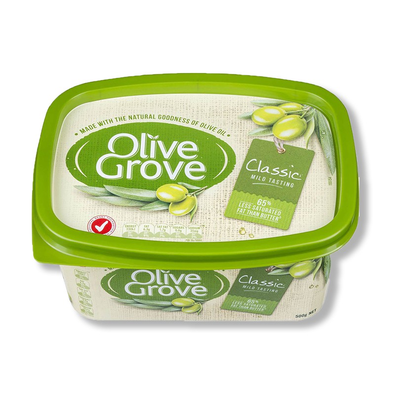 ✨นาทีทอง✨ โอลีฟกรอฟ คลาสสิค เนยเทียมผสมน้ำมันมะกอก 375 กรัม Olive Grove Classic Olive Spread Margari