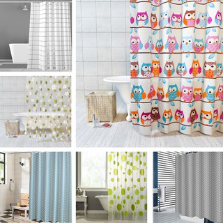 ม่านห้องน้ำ ม่านพลาสติก PEVA ขนาด 180x180 ซม. มีห่วงตะขอ C-H…