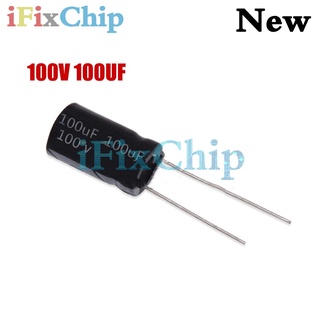 ตัวเก็บประจุไฟฟ้า 100V100UF 10*17 มม. 100V 100UF 10*17 คุณภาพสูง 20 ชิ้น