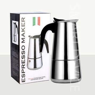 หม้อมอคค่า หม้อกาแฟสแตนเลส Espresso Geyser Coffee Maker Stove Classic Coffeeware Filters Mocha Latte Percolator