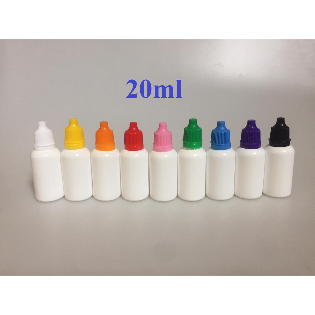ขวดพลาสติกเปล่าสีขาวทึบ ขวดหยด5/10/20/30ml พร้อมจุกและฝา จำนวน1ชิ้น
