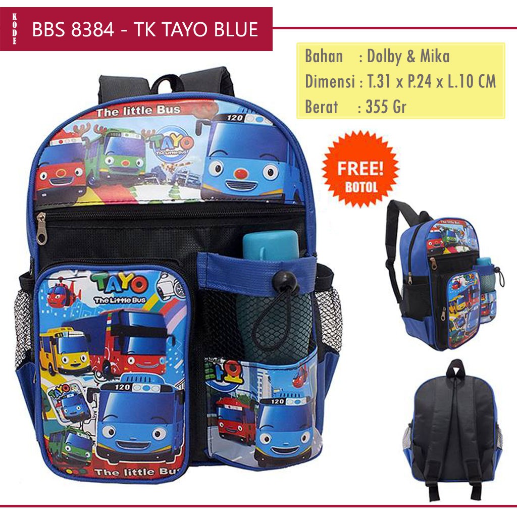 Tayo Character Bag / Tayo Kindergarten Boys School Backpack / Tayo Boys Backpack BBS-8384
