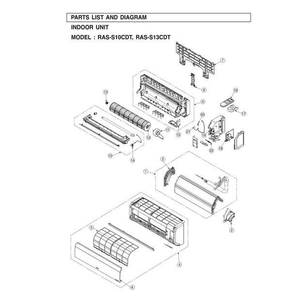 RAS-S10CDT อะไหล่ แอร์ Hitachi รุ่น RAS-S10CDT  ตัวใน ชิ้นส่วน งานช่าง งานซ่อม อุปกรณ์ ศูนย์บริการ อ