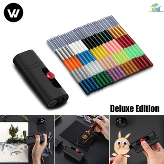 Yo Wowstick ปืนกาวร้อน ขนาดเล็ก พร้อมแบตเตอรี่ลิเธียมในตัว Type-c ชาร์จ USB ไร้สาย 3D พร้อมแท่งกาว 2000mAh สําหรับซ่อมแซม DIY