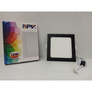 ชุดโคม LED Downlight NPV 12W เหลี่ยม สีดำ/ดาวไลท์ฝังสีดำ