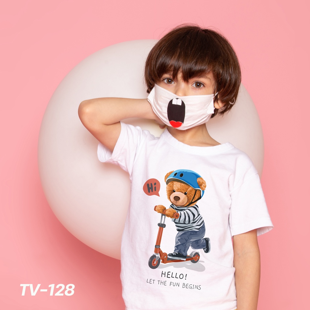 ลายพี่หมี TC น่ารัก มีทุกไซด์ ใส่ได้ทั้งครอบครัว เสื้อยืดคอกลม เสื้อครอบครัว ราคาถูก ผ้านุ่มใส่สบาย 